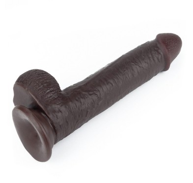 Murzyńskie dildo z dwuwarstwowego materiału 23 cm